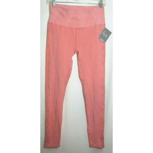 Nux Coral Side Cutouts Full Length Athletic Leggings Size Large NWT